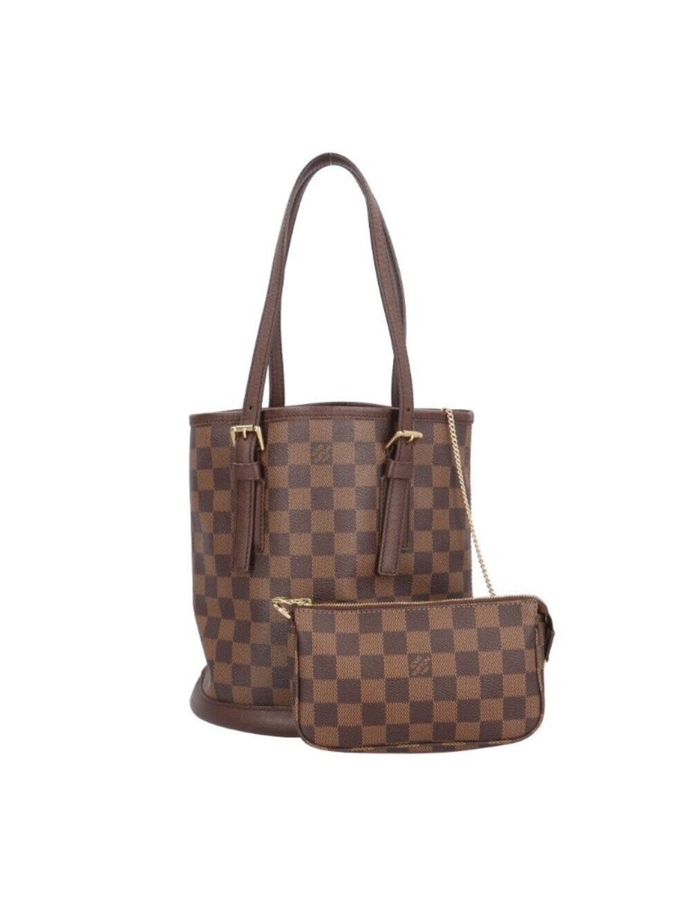 Louis Vuitton Marais Damier Shoulder Bag Canvas Brown